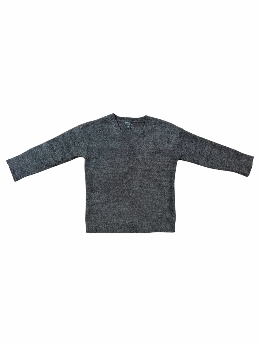 Barefoot Dreams CozyChic Men's Charcoal Gray V-Neck Sweater